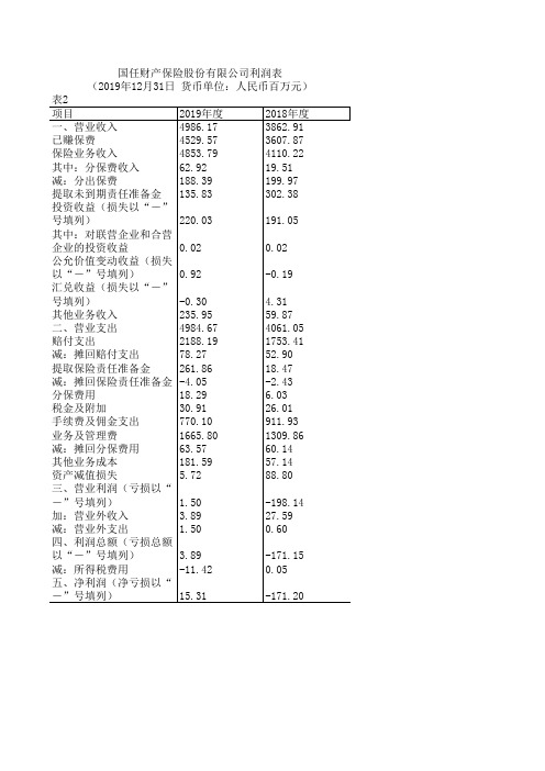 中国保险年鉴2020：国任财产保险股份有限公司资产负债表