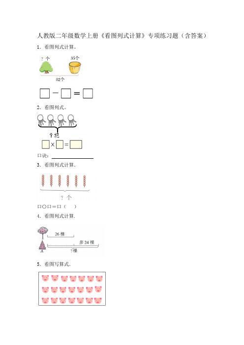 人教版二年级数学上册《看图列式计算》专项练习题(含答案)
