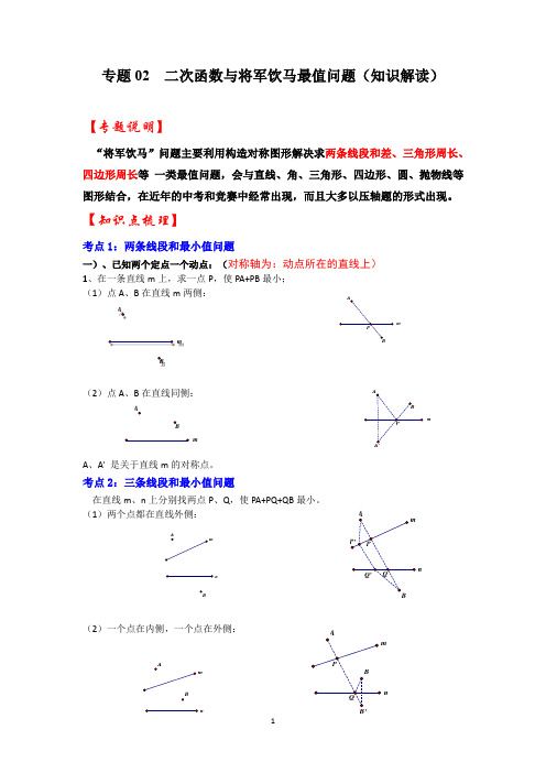 专题02  二次函数与将军饮马最值问题(知识解读)-备战2023年中考数学《重难点解读专项训练》