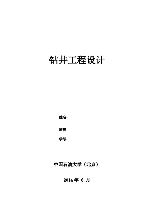 钻井工程设计方案