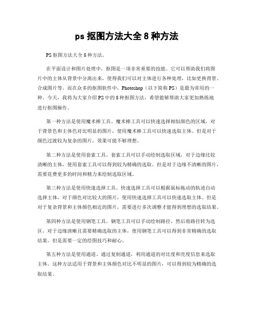 ps抠图方法大全8种方法