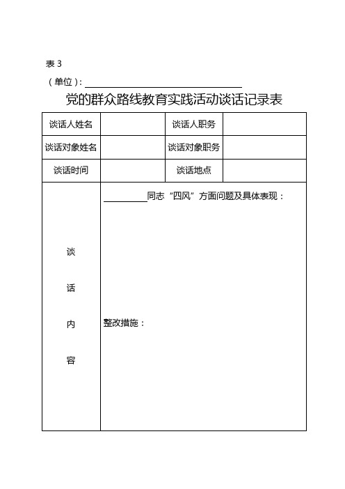 党的群众活动谈话记录样表