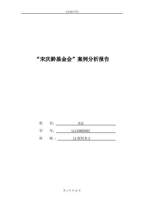 “宋庆龄基金会”案例分析报告