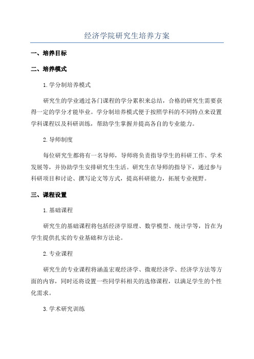 经济学院研究生培养方案