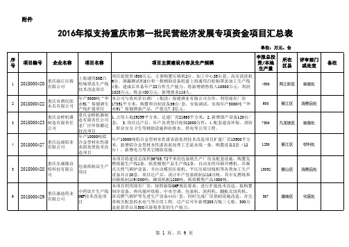 第一批项目公示表