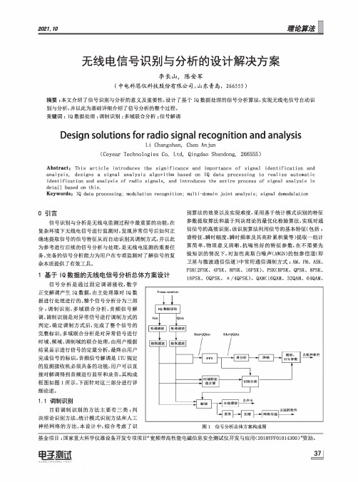 无线电信号识别与分析的设计解决方案