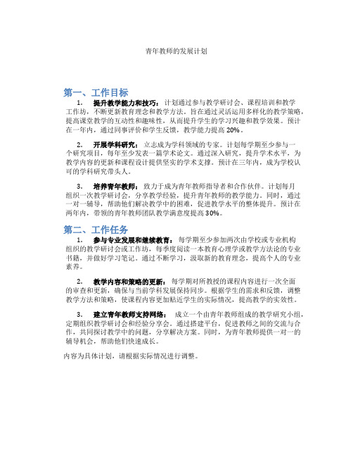 青年教师的发展计划