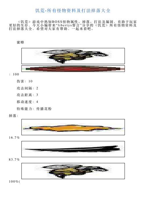 饥荒所有怪物资料及打法掉落大全