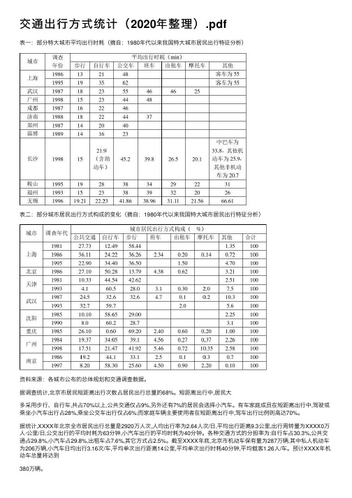 交通出行方式统计（2020年整理）.pdf