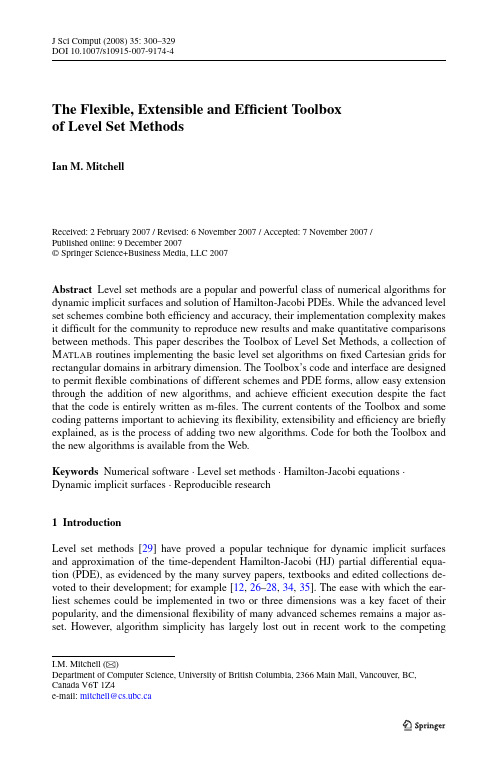 The Flexible Extensible and Efficient Toolbox of Level Set Methods