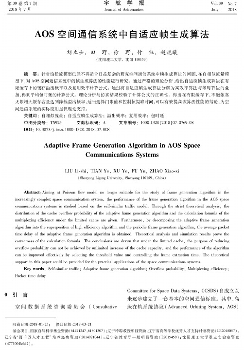 AOS空间通信系统中自适应帧生成算法