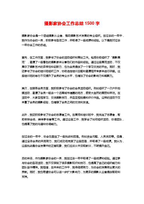 摄影家协会工作总结1500字