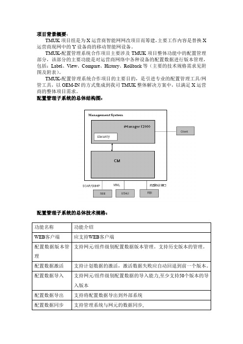 华为配置管理需求