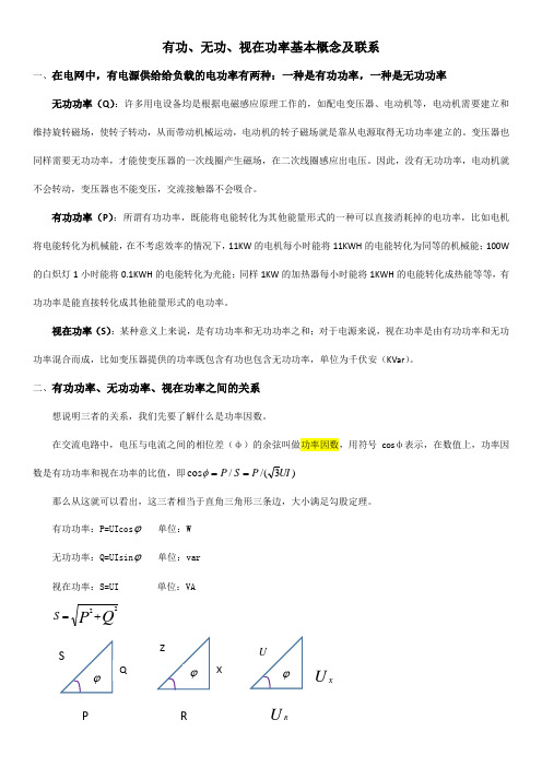 有功、无功、视在功率的概念及联系