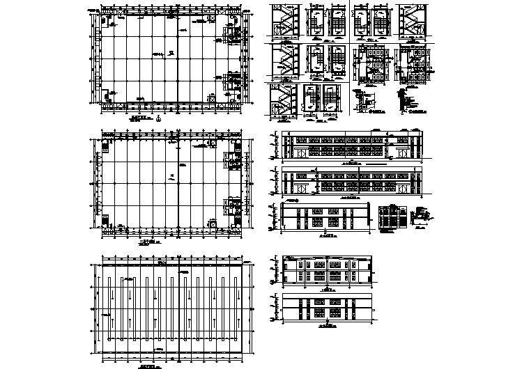 二层小型车间全套CAD平面布置参考图