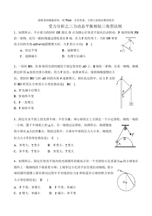 受力分析之三力动态平衡矢量三角形法则