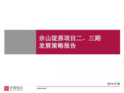 世联2011年上海佘山珑原项目二、三期发展策略报告72P