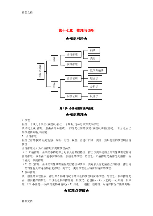 (整理)高考金牌数学复习17第十七章推理与证明.