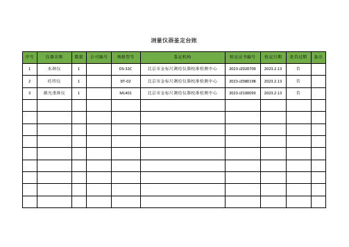 测量仪器鉴定、登记、使用台账(全套)