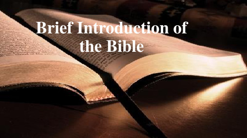 Brief Introduction of the Bible