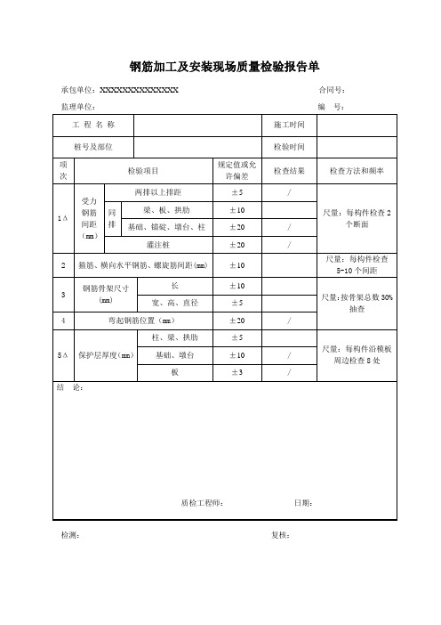 混凝土预制件生产检验记录(全)