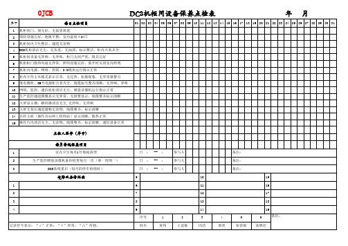 DCS控制系统巡检记录表