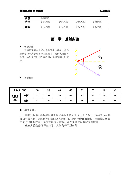 西工大电磁场与电磁波实验报告_完成版