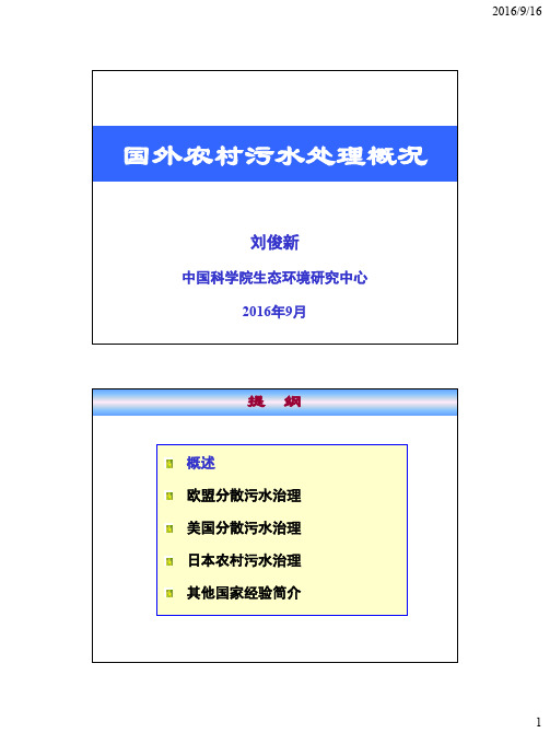 国外农村污水处理概况