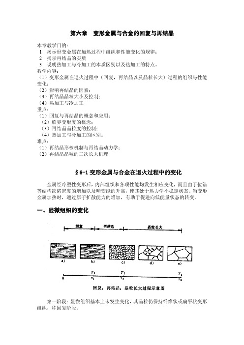 06 金属材料热处理 第六章 变形金属及合金的回复与再结晶