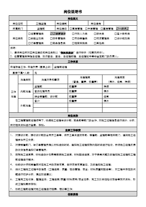 02岗位说明书-工程内勤