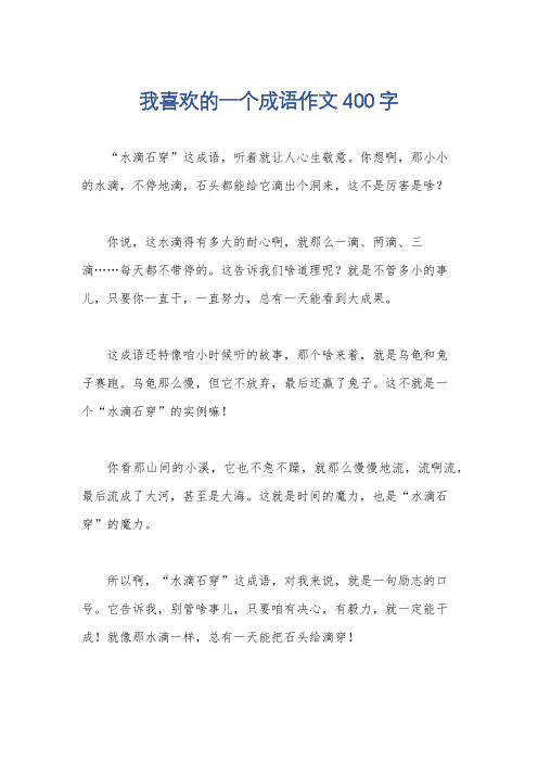 我喜欢的一个成语作文400字