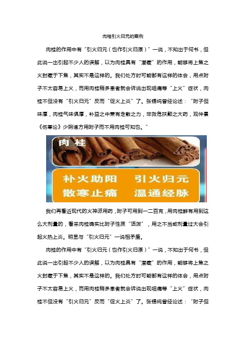 肉桂引火归元的案例