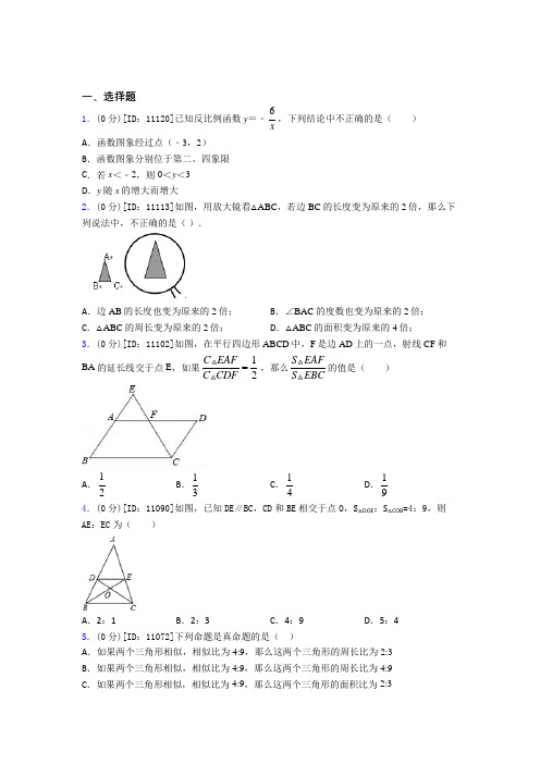 广西师范大学附属中学初中数学九年级下期中知识点(培优专题)