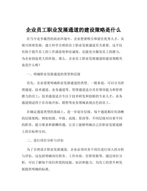 企业员工职业发展通道的建设策略是什么