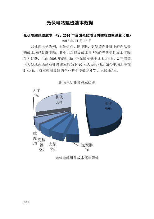 光伏电站建造基本数据