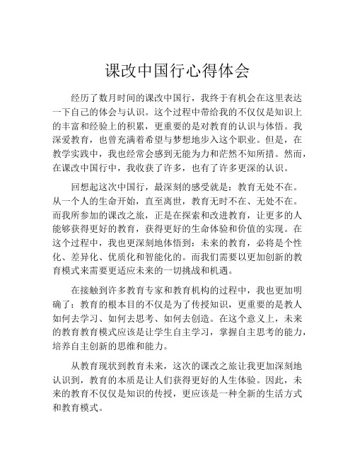 课改中国行心得体会