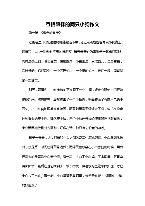 互相陪伴的两只小狗作文