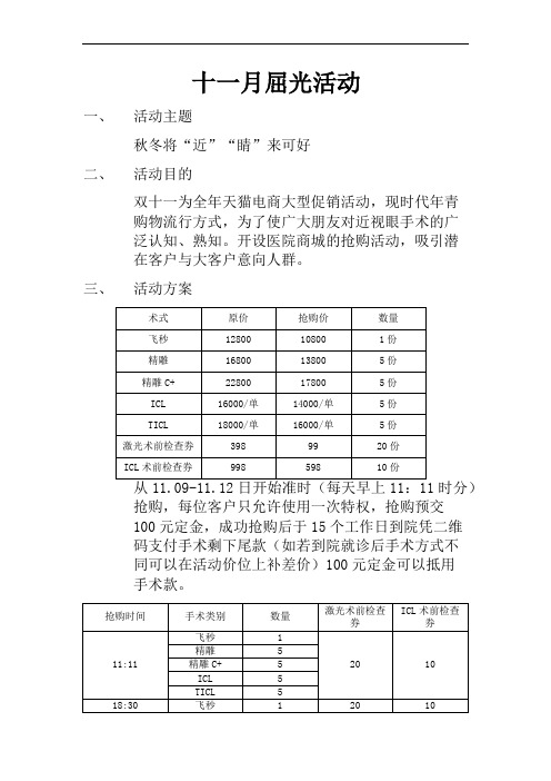 双十一眼科活动