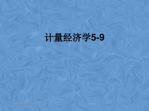 计量经济学5-9