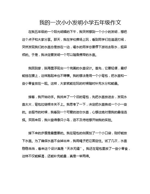 我的一次小小发明小学五年级作文