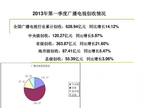 2013一季度广播电视创收情况