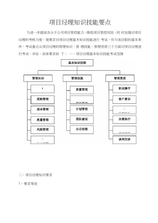 项目经理知识技能要点(1)