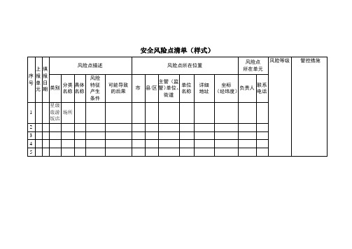 安全风险点清单(样式)