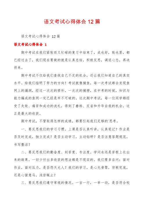 语文考试心得体会12篇