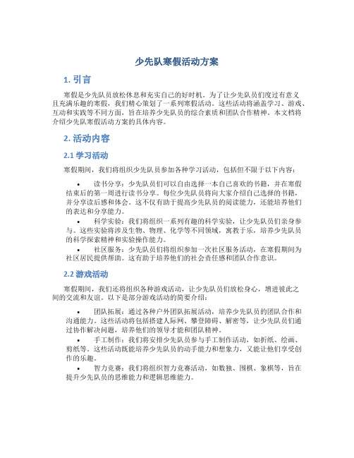 少先队寒假活动方案