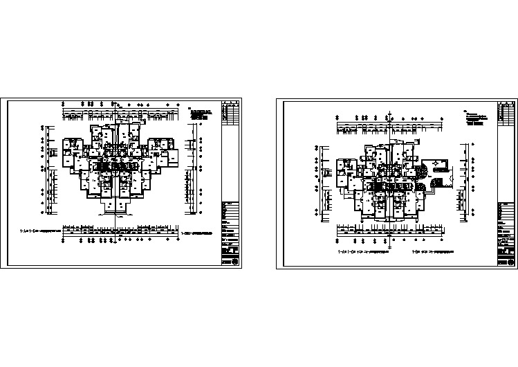 【CAD住宅建筑图纸】一梯六户户型图01(实用设计图)