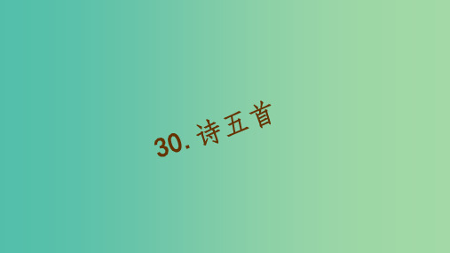 八年级语文下册 第六单元 30《诗五首》习题 新人教版