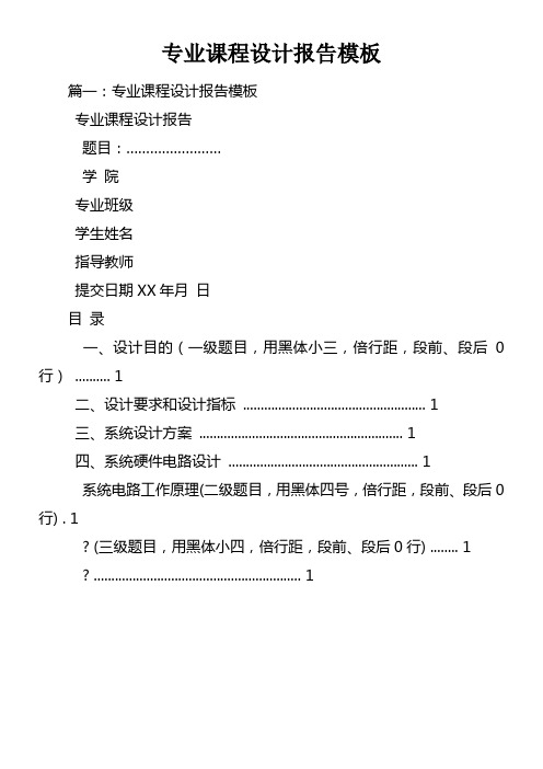 专业课程设计报告模板