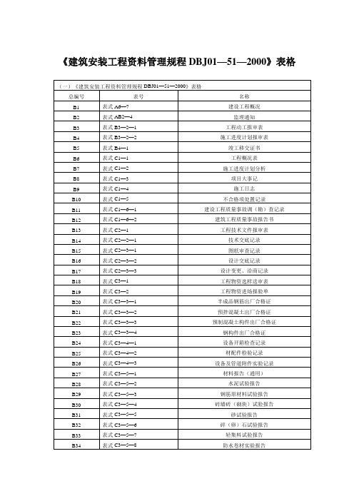 建筑安装工程资料管理规程DBJ