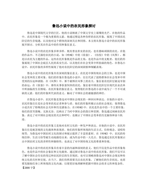 鲁迅小说中的农民形象探讨